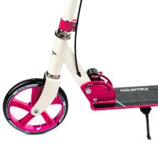 Складаний алюмінієвий самокат GS-0014 з ручним гальмом, ліхтариком / рожевий **