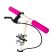 Складаний алюмінієвий самокат GS-0014 з ручним гальмом, ліхтариком / рожевий **