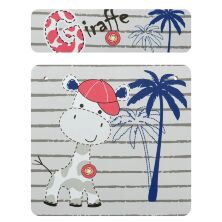 Дитячий столик з двома стільчиками Bambi 501-123(UA) дерев'яний / забарвлення Жирафка і укр. алфавіт**