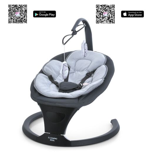 Дитячий заколисуючий центр шезлонг EL CAMINO ME 1175 SOUL Dark Gray 12 мелодій темно-сірий