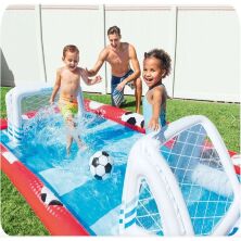 Дитячий Надувний Ігровий центр з воротами Батут Intex 57147 Спортивний 325 x 267 x 102 см