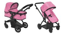 Коляска трансформер для ляльки 2в1 CARRELLO MAESTRO 9651B PINK Лялькова з сумкою рожева