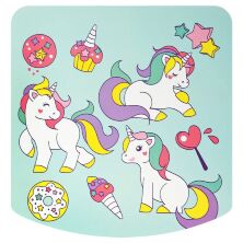 Дитячий столик зі стільчиком Bambi A19-BLUE UNI Єдинороги синій складаний