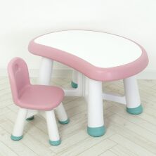 Дитячий пластмасовий столик зі стільчиком Bambi WM19104-6 рожевий**