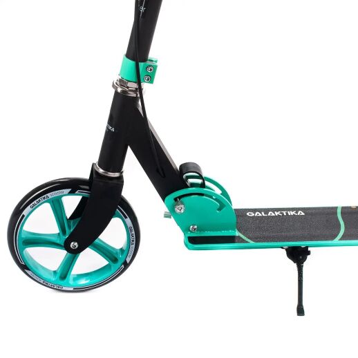 Складаний алюмінієвий самокат GS-0014 з ручним гальмом, ліхтариком / бірюзовий **