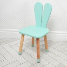 Дитячий стільчик для дівчинки Bambi 04-2R "Зайчик" дерев'яний (МДФ) / колір бірюзовий**