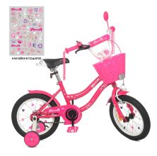 Дитячий двоколісний велосипед PROFI Y1492-1 Star з кошиком / колеса 14д / малиновий**