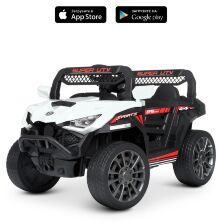Дитячий двоїстий електромобіль Джип BAMBI M 4822EBLR-1 Mercedes на EVA колесах/золочне сидіння/білий