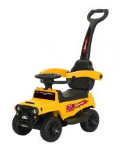 Дитяча каталка Машина-Толокар Джип M 4845-65 з батьківською ручкою / жовтий
