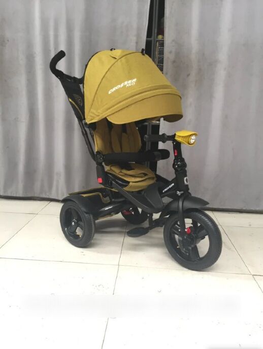 Дитячий триколісний велосипед Crosser T-400 NEO ECO AIR гірчичний