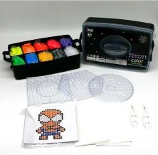 Ігровий набір Термомозайка в кейсі ET 30 10 000 намистин, неонові кольори, термопапір, пінцет, основи, шаблони