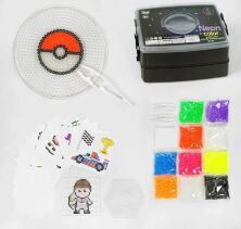 Ігровий набір Термомозайка в кейсі ET 30 10 000 намистин, неонові кольори, термопапір, пінцет, основи, шаблони