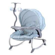 Дитяче крісло-качалка шезлонг Lorelli (Bertoni) Dream Time Grey Elephant сіре