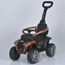 Каталка толокар з батьківською ручкою M 5731EL-2 шкіряне сидіння, USB, bluetooth, музика, світло / червоний