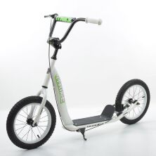 Дорослий двоколісний самокат iTrike SR2-043-2-W надувні колеса з ручним гальмом / колір білий