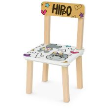 Дитячий столик з двома стільчиками Bambi 501-125 дерев'яний / забарвлення Бегемотик**