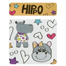 Дитячий столик з двома стільчиками Bambi 501-125 дерев'яний / забарвлення Бегемотик**