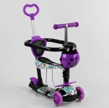 Самокат дитячий триколісний 5в1 Best Scooter S 9602 з зах.бампером (самокат+беговел+каталка з ручкою) фіолет