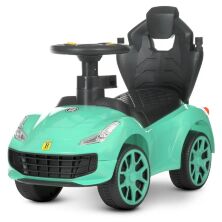 Дитяча МАШИНКА каталка толокар Bambi M 4741-15 з батьківською ручкою і захисним бампером / м'ятна**