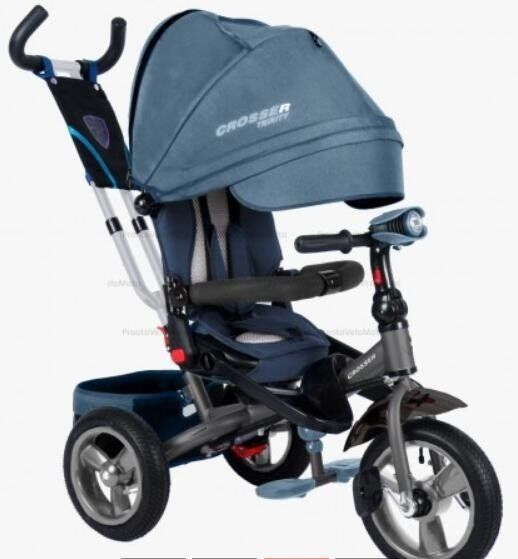 Дитячий триколісний велосипед Crosser T-400 TRINITY ECO AIR синій