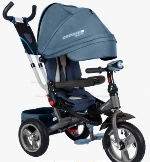 Дитячий триколісний велосипед Crosser T-400 TRINITY ECO AIR синій
