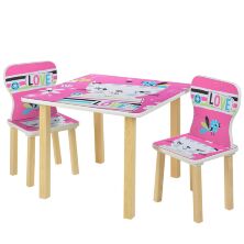 Дитячий стіл з двома стільчиками Bambi 508-58-1 Кішечка
