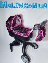 Коляска для ляльки CARRELLO GLORIA 9631A DEEP RED Лялькова з сумкою / червона