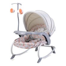 Дитяче крісло-качалка шезлонг Lorelli (Bertoni) Dream Time Grey Elephant сіре
