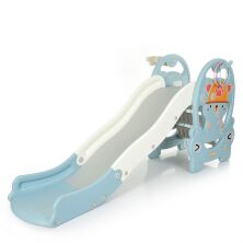 Дитяча пластикова гірка BAMBI WM19094-4 з баскетбольним кільцем блакитна**