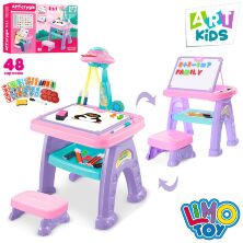 Дитячий мольберт магнітний зі стільчиком LIMO TOY AK 0004 2в1 Проектор для малювання**