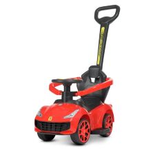Дитяча МАШИНКА каталка толокар Bambi M 4741-3 з батьківською ручкою і захисним бампером / червона**