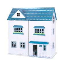 Дерев'яна іграшка Будиночок для ляльок MD 1955 Ляльковий дом двоповерховий дерев'яний з меблями