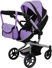 Прогулянкова Коляска для ляльки 2в1 CARRELLO FORTUNA 9695 PURPLE Лялькова з сумкою / фіолетова