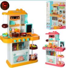 Дитячий ігровий набір інтерактивна кухня велика Limo Toy 889-151-152 вода звук, світло бежева і рожева