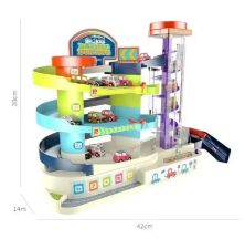 Дитячий гараж Мега парковка паркінг для машин Т 103-77 А триповерховий з автомат. підйомником. Світло і мелодія