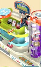 Дитячий гараж Мега парковка паркінг для машин Т 103-77 А триповерховий з автомат. підйомником. Світло і мелодія