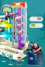 Дитячий гараж Мега парковка паркінг для машин Т 103-77 А триповерховий з автомат. підйомником. Світло і мелодія