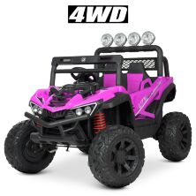 Дитячий двомісний електромобіль Bambi 4WD Баггі M 4634EBLR-8 Квадроцикл з м'яким сидінням і MP3 / рожевий**