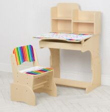 Дитяча регульована парта зі стільчиком растишка Bambi B 2071-77-1 (UA) / колір Олівці венге сетло - корич**