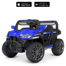 Дитячий двоїстий електромобіль Джип BAMBI M 4822EBLR-4 Mercedes на EVA колесах/шкірне сидіння/синій