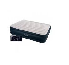 Надувний велюровий матрац ліжко INTEX 64136 з вбудованим насосом