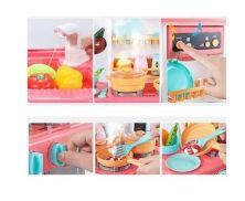 Дитячий ігровий набір інтерактивна кухня велика Limo Toy 889-153-154 вода в крані звук, світло два кольори