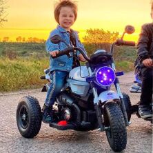 Дитячий електромобіль мотоцикл трицикл Bambi Racer M 3687AL-1 білий **