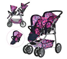 Коляска для ляльок двомісна Melogo 9662D рожева **