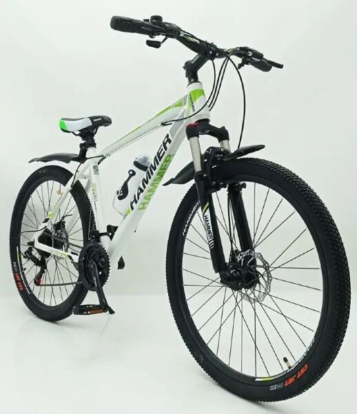 Велосипед гірський спортивний S200 HAMMER колеса 29 дюймів рама алюміній біло-зелений