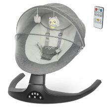 Дитяча электрокачель-шезлонг Заколисуючий центр ME 1074 MYLA Gray Linen сірий **