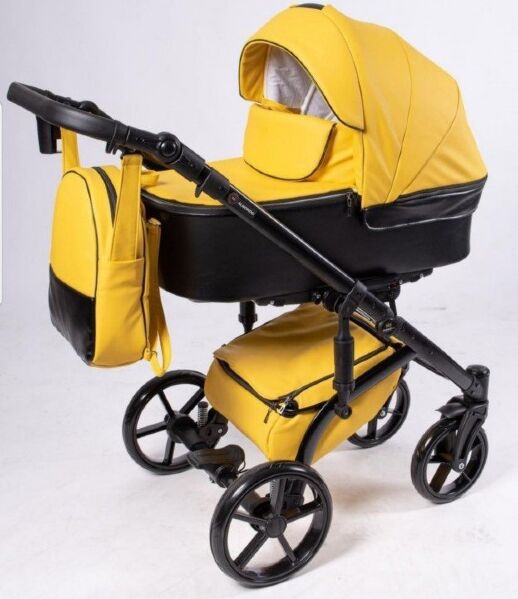 Коляска дитяча універсальна "ALMONDO" екошкіра всесезонна коляска, з модульною системою 2в1 рожева