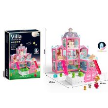 Будиночок для ляльок триповерховий 556-54A Будинок ляльковий з меблями, лялькою та аксесуарами (191 деталь)