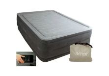 Надувний велюровий матрац ліжко INTEX 64414 з вбудованим насосом