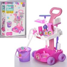 Дитячий ігровий набір для прибирання LIMO TOY A5953 візок совок щітка рожевий